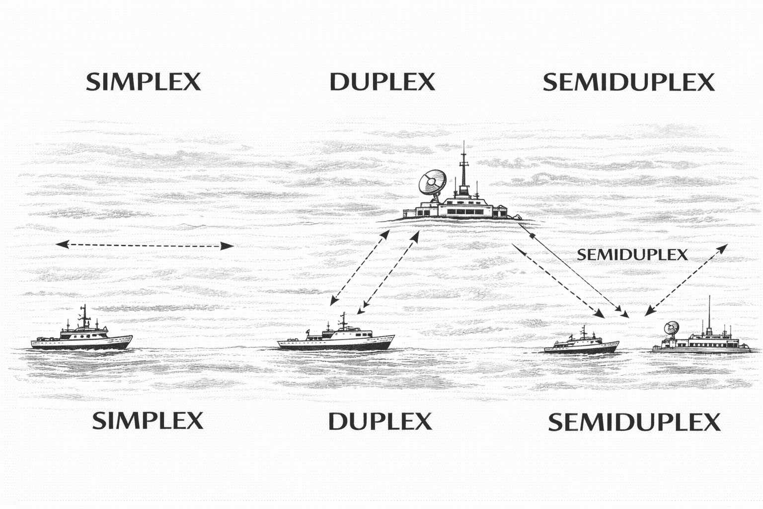Simplex, Duplex i Semiduplex - Tryby pracy VHF