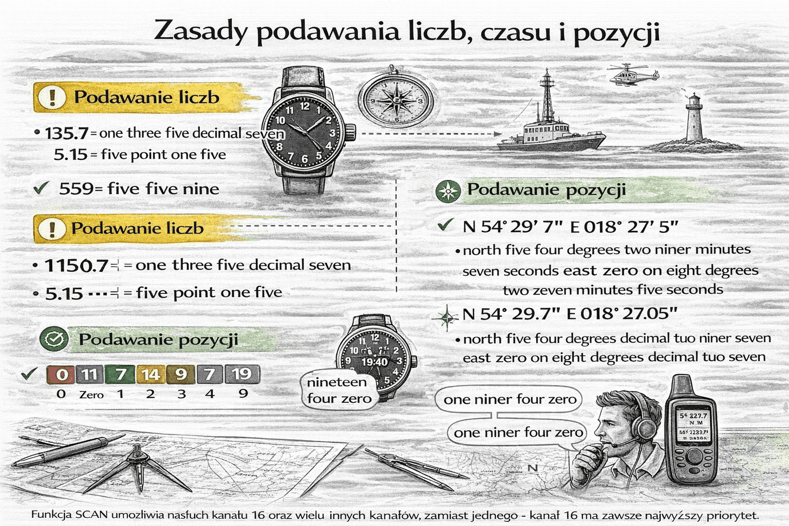 Zasady podawania liczb, czasu i pozycji
